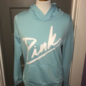 ❤️ Blue light weight hoodie with The word “pink”